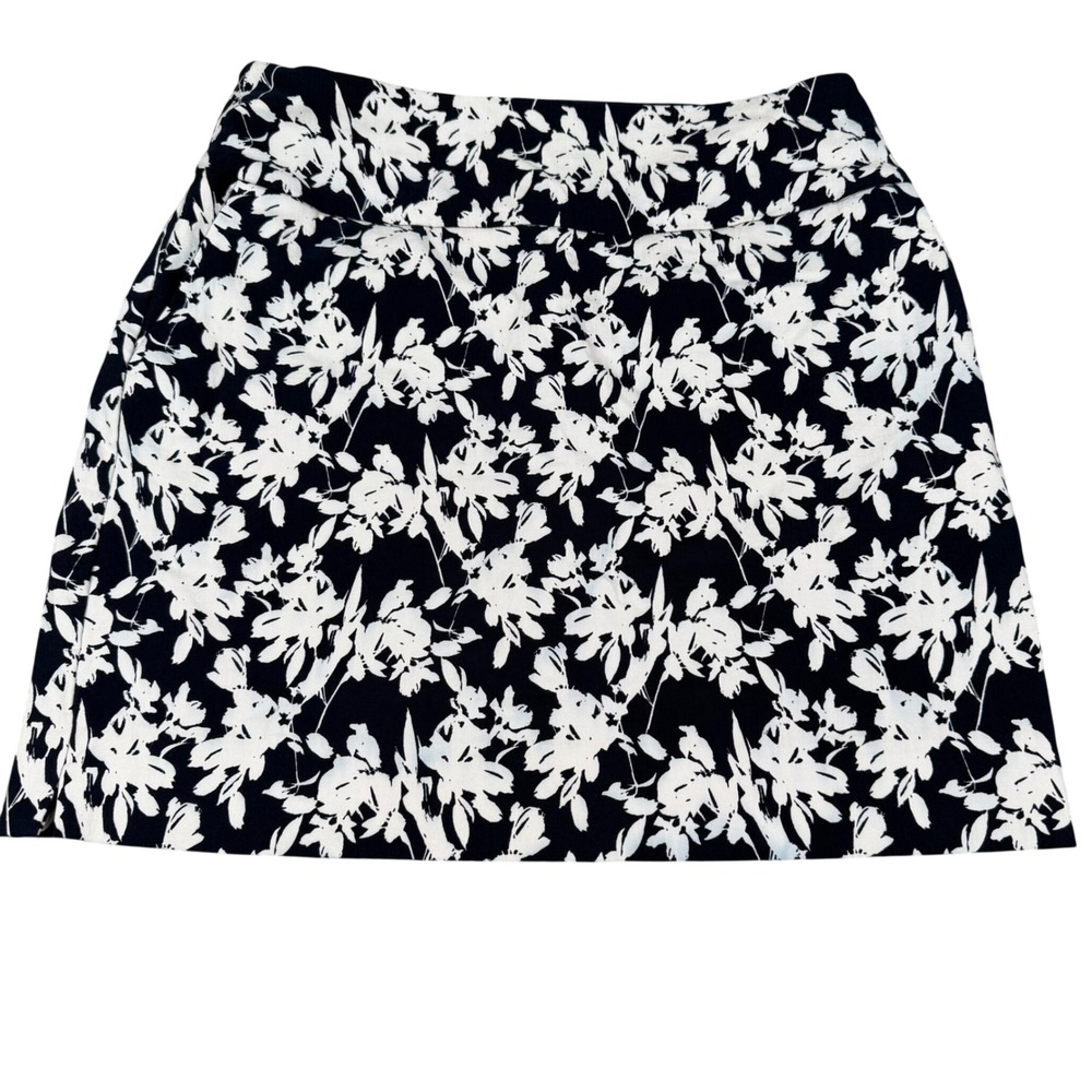 Up! Sportswear Tummy Control Skort Navy White Floral Pull On Pickleball Small